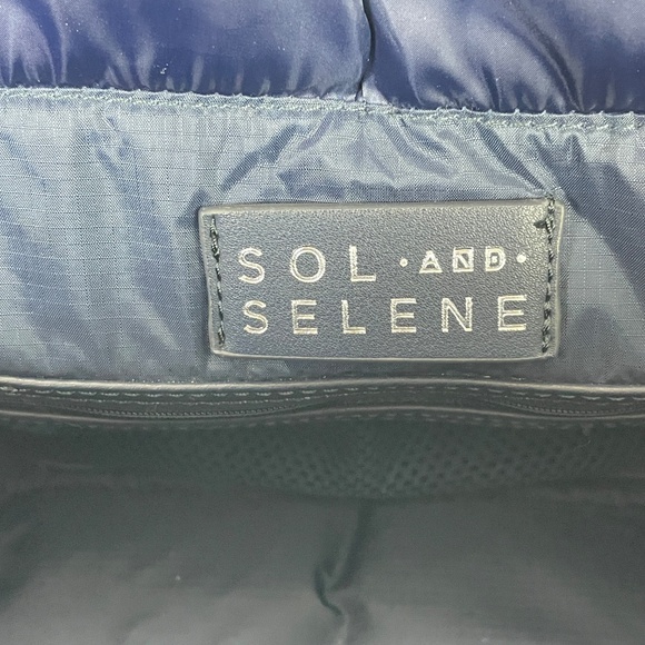 Sol And Selene Blue Quilted Puffer Large Tote Hand Bag - NO Shoulder Strap - Picture 6 of 10